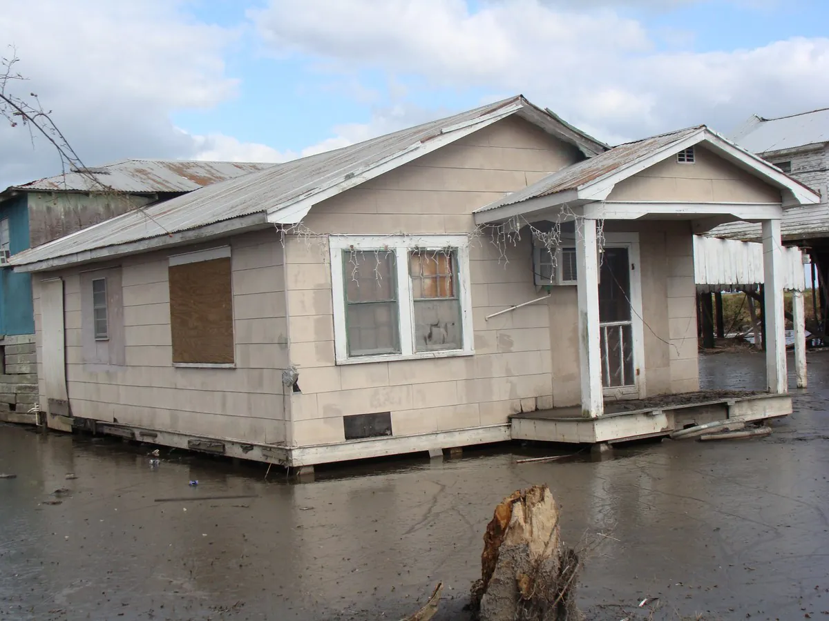 A damaged home after Hurricane Gustav