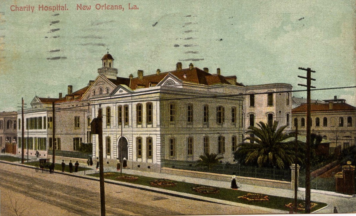 The previous Charity Hospital building, early 1900s
