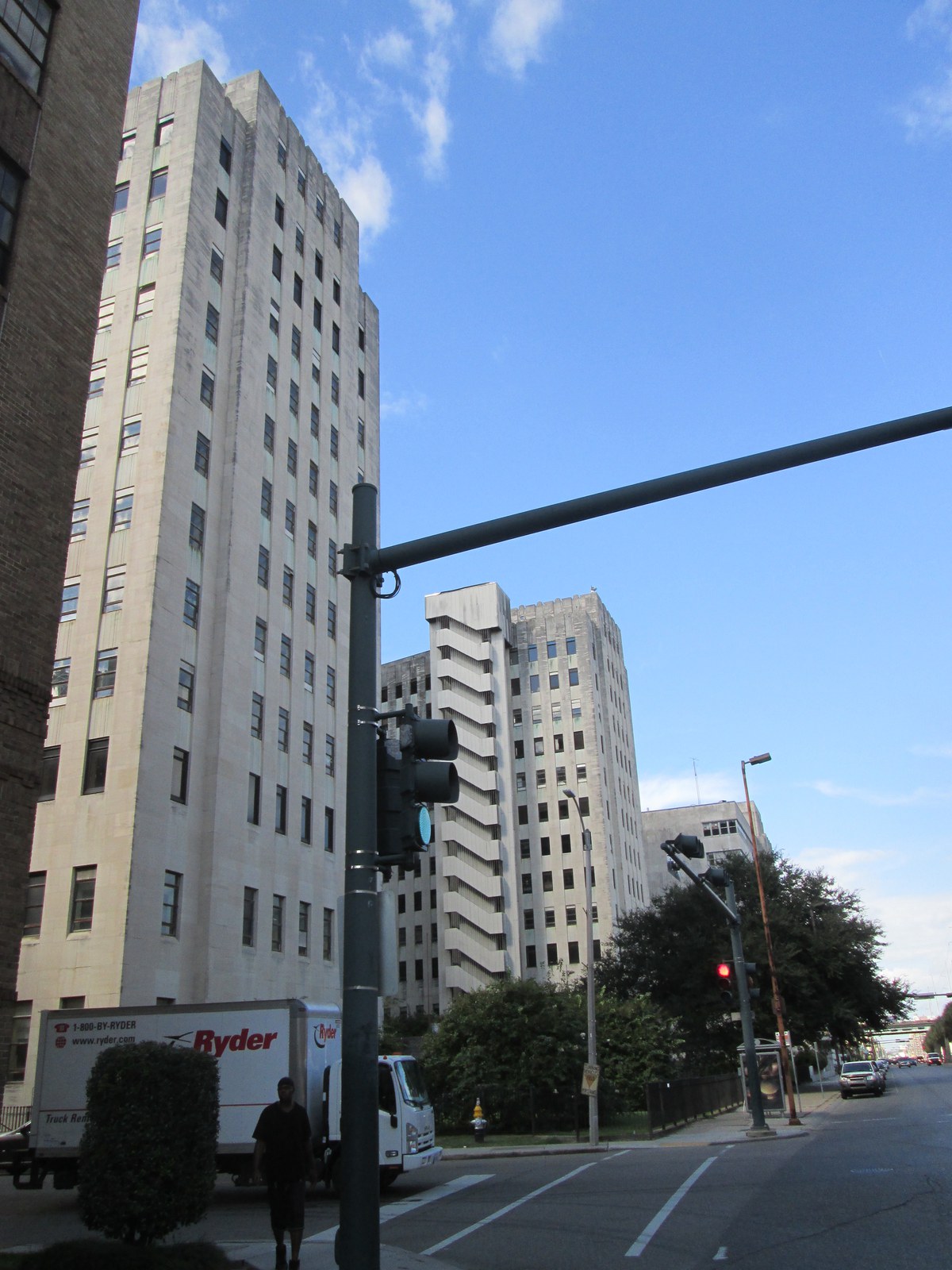 Charity Hospital Tulane Avenue New Orleans seen from LaSalle Street corner, 2014