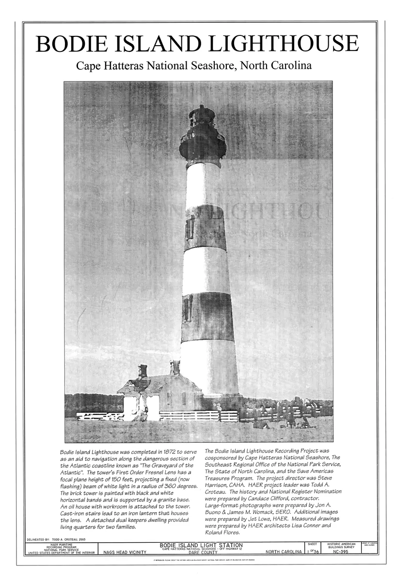 Bodie Island Lighthouse — historical photo