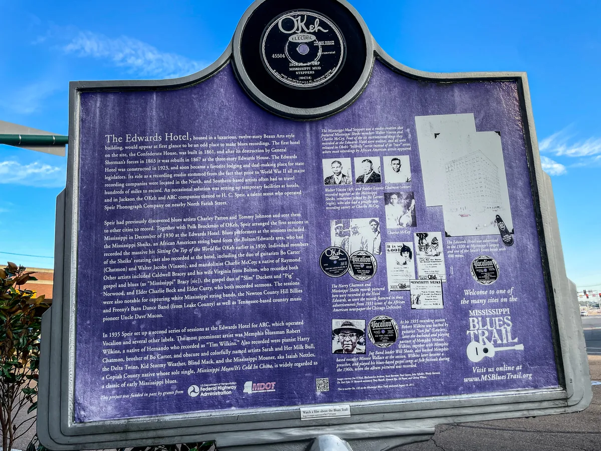 Mississippi Blues Trail — Biloxi Blues Marker — historical photo