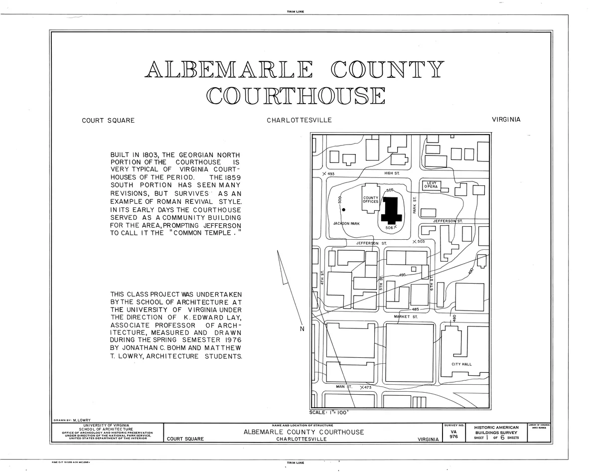 Albemarle County Courthouse — historical photo