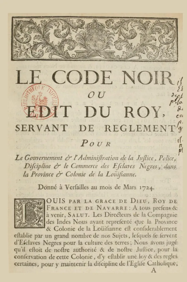 Code Noir Historical Marker