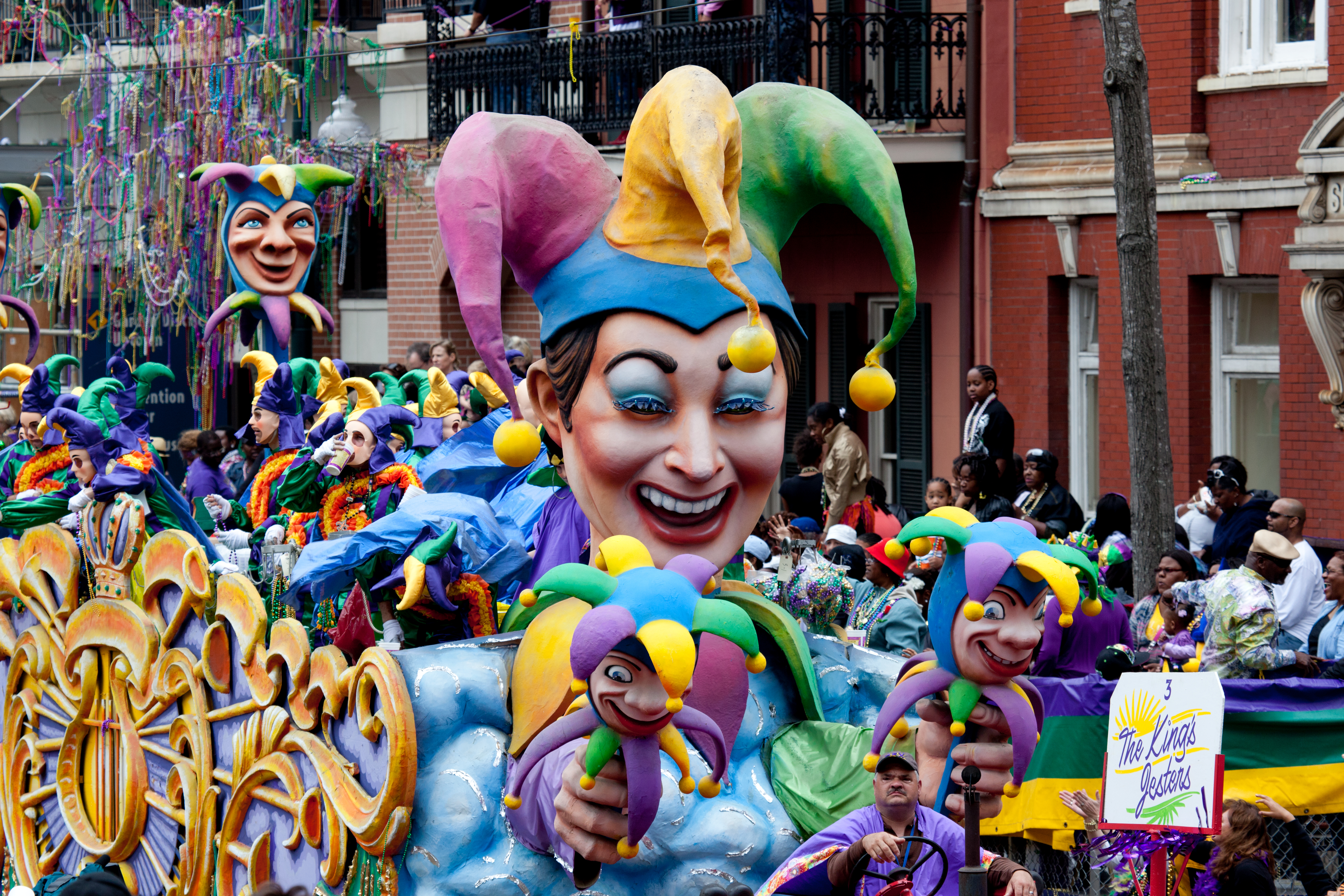 Bourbon Street at Mardi Gras