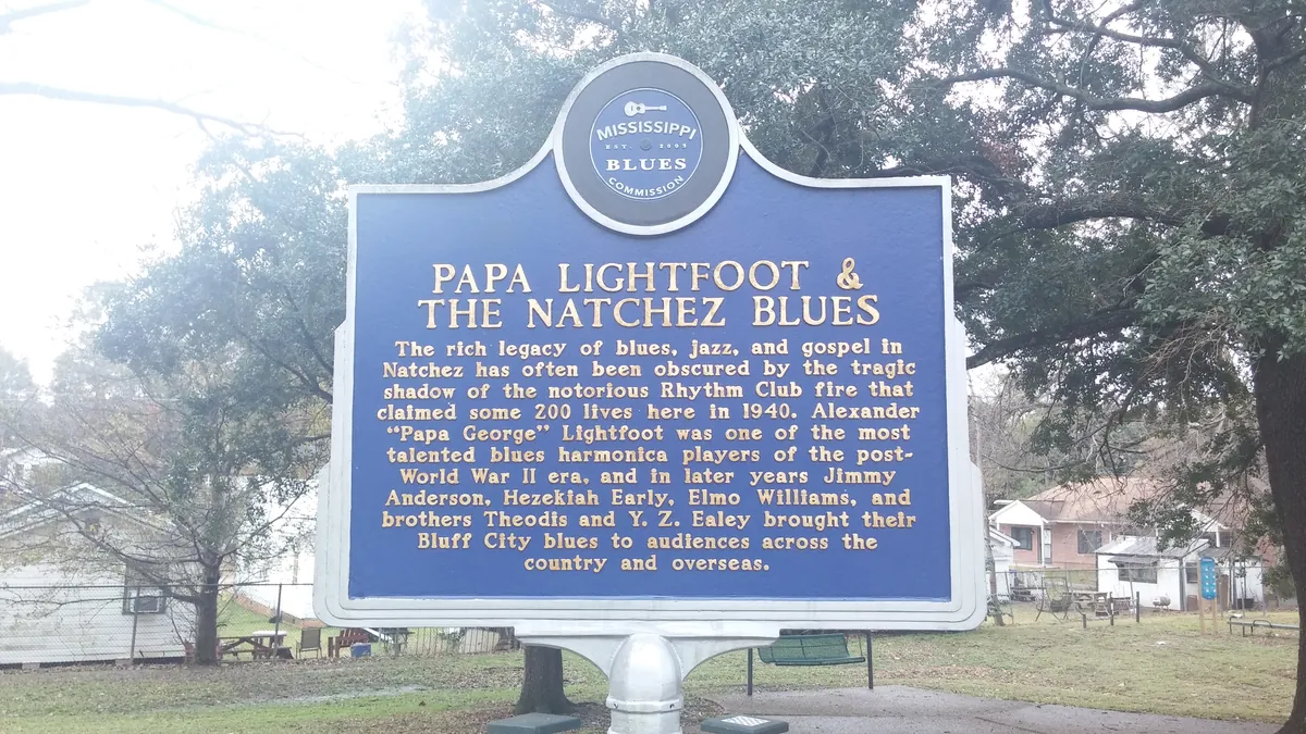 Mississippi Blues Trail — Natchez Marker (Blue Cat Club Site)