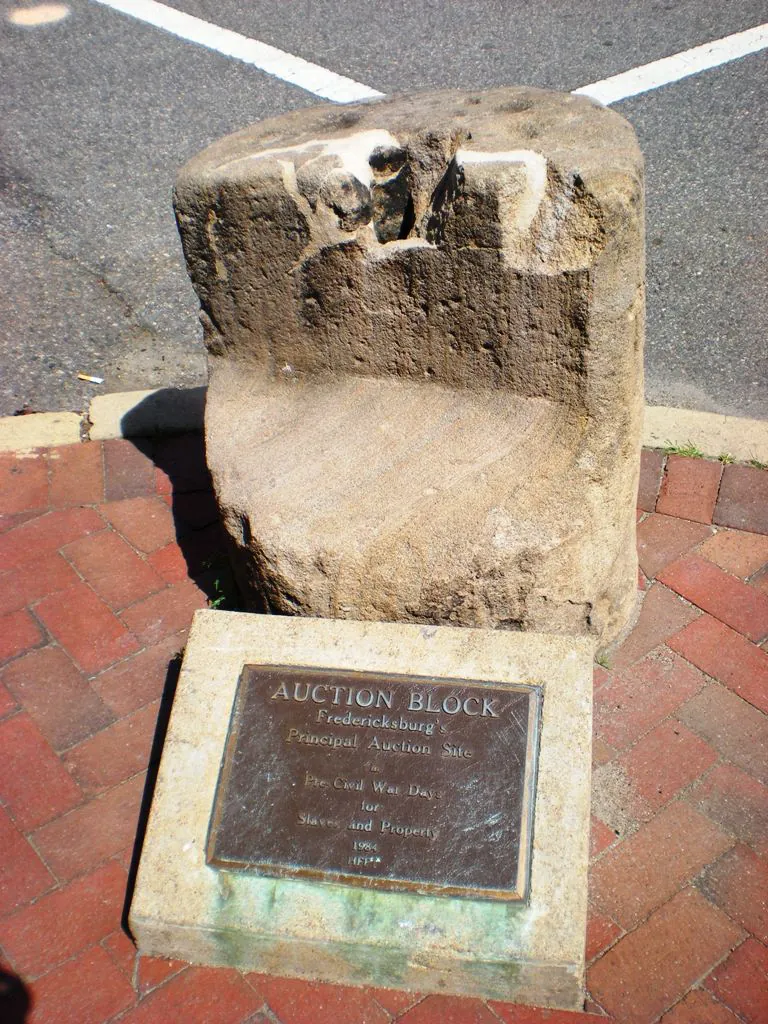 Slave Auction Block (now at Fredericksburg Area Museum)